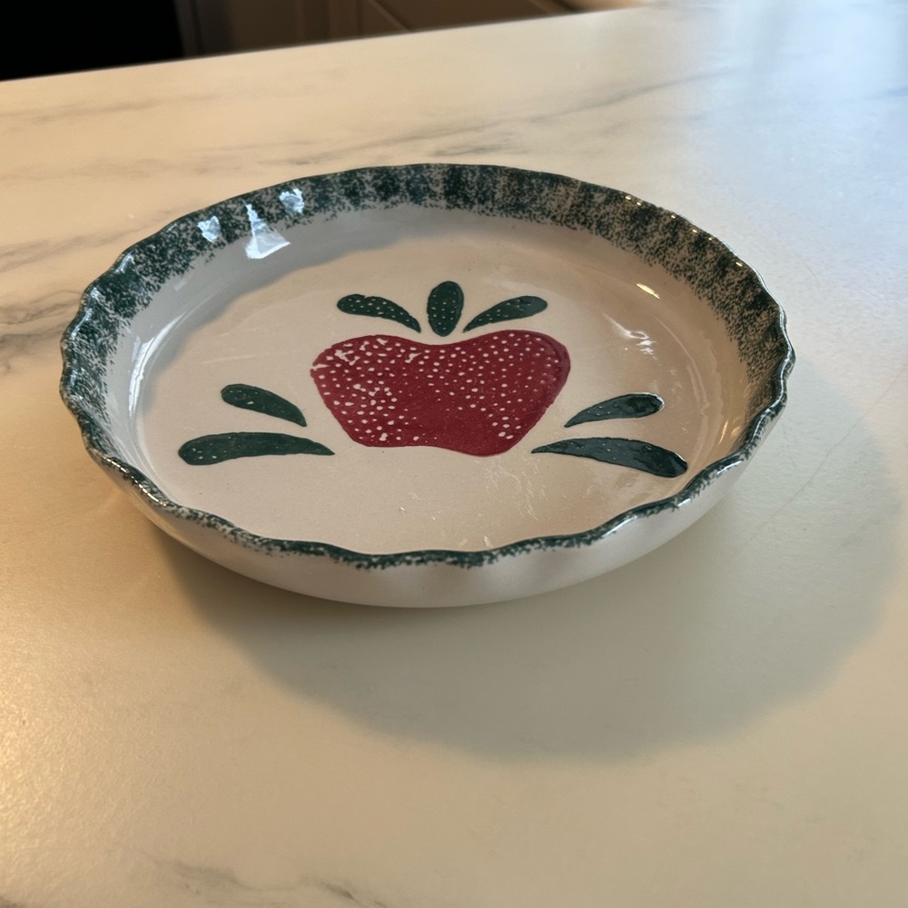 Vintage Lefton Ceramic pottery Apple dish